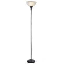 Threshold Floor Lamp For Living Room By Light Accents - Traditional Standing Pole Light With Dome Glass Shade  Upward Torchiere 71.2&#34; Tall - (Bronze) LIGHTACCENTS