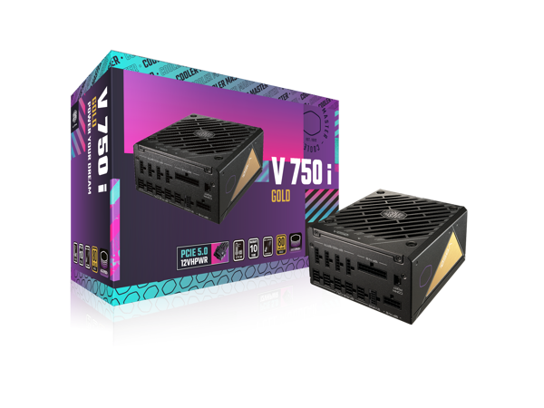 Cooler Master V750 Gold i ATX3.0 Fully Modular, 750W, 80+ Gold, Semi-Digital, 135mm Silent Fan with S.T.C.M, 100% Japanese Capacitors (MPZ-8501-AFAG-BUS) Cooler Master