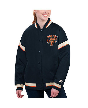 Женская университетская куртка на пуговицах темно-синего цвета Chicago Bears Tournament Starter