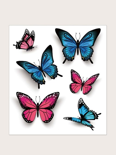1 лист Тату-наклейка с принтом бабочки SHEIN