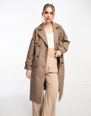 Женское Пальто Vero Moda с Двубортным Застежкой в Коричневом Цвете VERO MODA