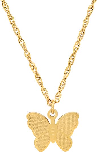 Ожерелье с кулоном в виде бабочки из нержавеющей стали с покрытием из 18-каратного золота HMY Jewelry