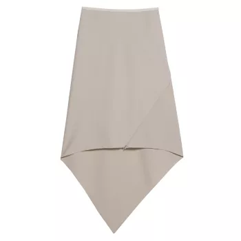 Шерстяная юбка-миди с платком и подолом Helmut Lang