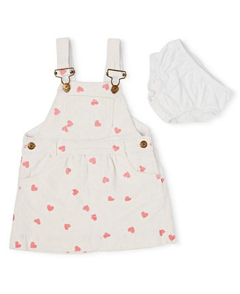 Toddler Girl Heart Print Dress Dotty Dungarees