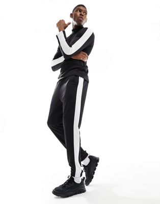 Черные узкие спортивные брюки с контрастными полосками по бокам ASOS 4505 ASOS 4505