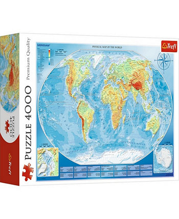 Jigsaw Puzzle Large Physical Map of The World, 4000 Pieces Trefl