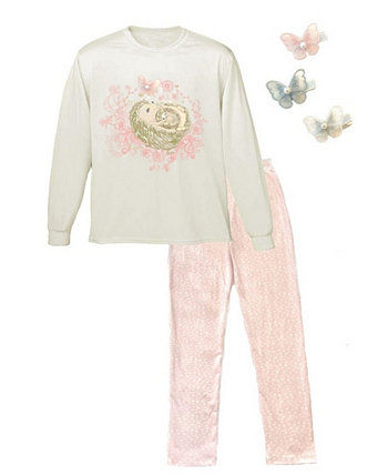 Сменный пижамный комплект с изображением 3D бабочки и ежика для маленьких и больших девочек, 5 предметов Mi Amore Gigi