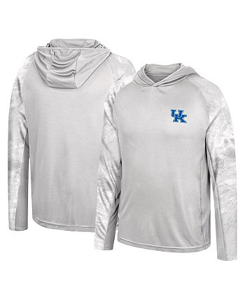 Men's Gray, Realtree Camo Kentucky Wildcats Gulf Stream Raglan Long Sleeve Hooded T-shirt Colosseum