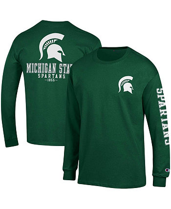 Мужская зеленая футболка с длинным рукавом Michigan State Spartans Team Stack Champion