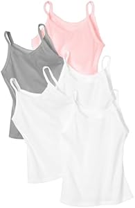 Hanes Girls' Camisole, 100% Cotton Tagless Cami, Toddler Sizing, Multiple Packs & Colors Available Hanes