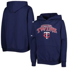 Youth Stitches Navy Minnesota Twins Center Chest Pullover Hoodie Stitches