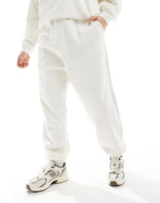 4th & Reckless Plus exclusive boucle embossed NY logo sweatpants in cream - part of a set 4th & Reckless Plus
