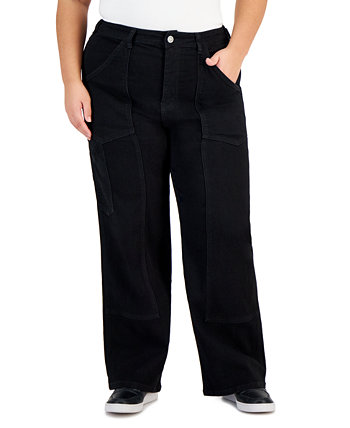 Модные прямые джинсы больших размеров с передним швом Gogo Jeans