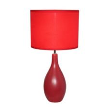 Простые конструкции Красная овальная керамическая настольная лампа Simple Designs