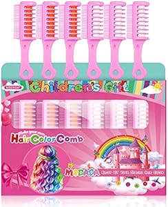 New Hair Chalk Comb for Girls Kids, Washable Temporary Hair Color Dye for Kids Age 5 6 7 8 9 10+ Birthday Party Gift Cosplay DIY, Christmas (Blue & Pink) MSDADA