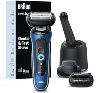 Braun Series 6 6046cs Electric Razor for Men, Wet & Dry, Electric Razor, Rechargeable, Cordless Foil Shaver with Charging Stand, Travel Case and Precision Trimmer, Black Braun