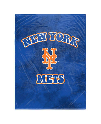 Фланелевое одеяло из шерпы New York Mets размером 60 x 80 дюймов с узором Bubble Tie-Dye Pegasus Home Fashions