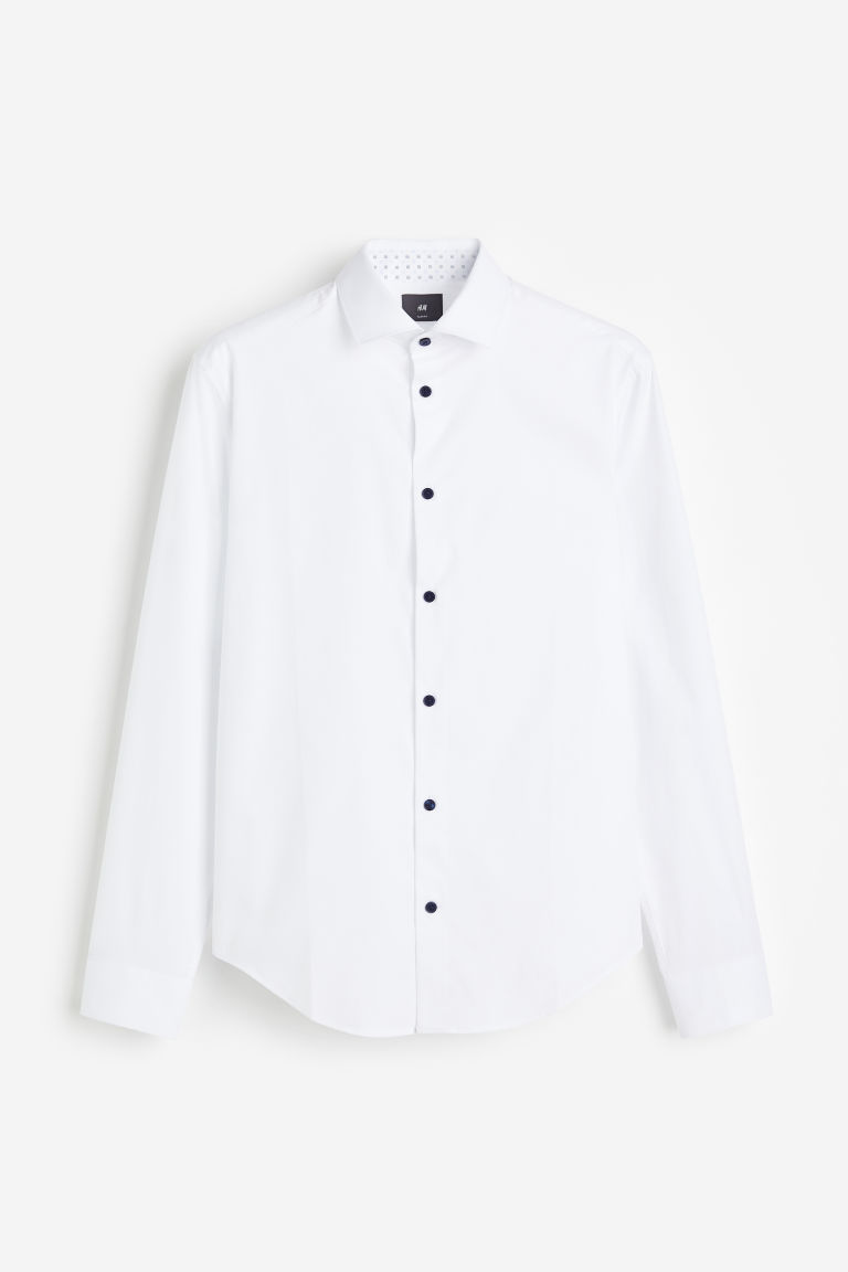 Рубашка Slim Fit из хлопка премиум-класса H&M