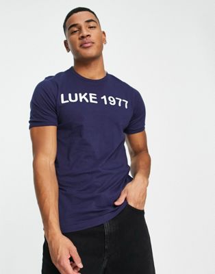 Темно-синяя футболка с принтом Luke LUKE