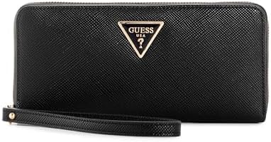 Женский большой кошелек на молнии из сафьяновой кожи с съемным ремешком GUESS