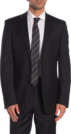 Однотонный черный костюм, отделяющий пиджак от костюма Calvin Klein