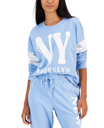 Juniors' NY Brooklyn Graphic Pullover Top Rebellious One