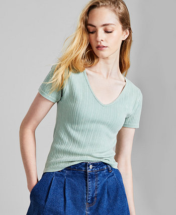 Женская бесшовная футболка в рубчик, созданная для Macy's And Now This