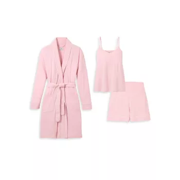 The Must Have Maternity Cotton Robe, Camisole, &amp; Shorts Set Petite Plume