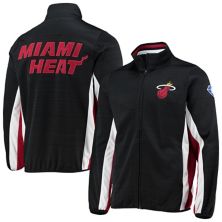 Мужская спортивная куртка G-III Sports by Carl Banks Black Miami Heat 75th Anniversary Power Forward Space-Dye с молнией во всю длину G-III