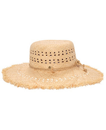 Ажурная вышивка и бахрома на шляпе от солнца из рафии LAUREN Ralph Lauren