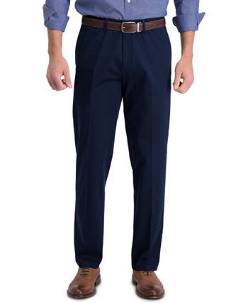 Мужские брюки прямого кроя с плоской передней частью цвета хаки премиум-класса без железа HAGGAR