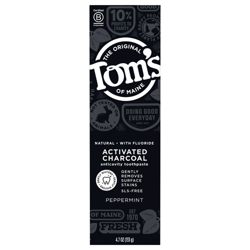 Tom's of Maine Зубная паста против кариеса с активированным углем и перечной мятой -- 4,7 унции Tom's of Maine