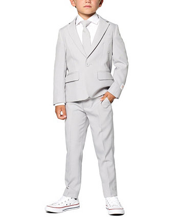 Серый приталенный однотонный костюм Groovy для малышей и маленьких мальчиков OppoSuits