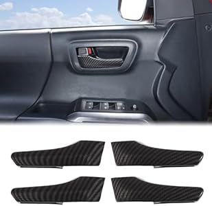 Aunginsy Car Inner Door Handle Trim Cover Compatible with Toyota Tacoma 2016-2023 Car Inner Front Rear Door Look Interior Door Handles Panel Protection Cover Decorative Frame Sticker ABS Accessories Aunginsy