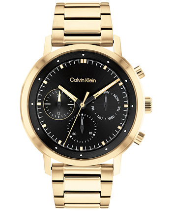 Мужские золотые часы-браслет 44 мм Calvin Klein
