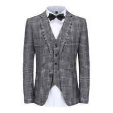 Men's 3-piece Glen Plaid Slim Fit Suit Braveman