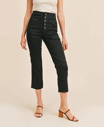 Женские джинсы с накладными карманами на 5 пуговицах Rubberband Stretch