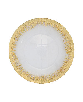 Сервировочная тарелка Rufolo Glass Gold Brushstroke, зарядное устройство 13 дюймов VIETRI
