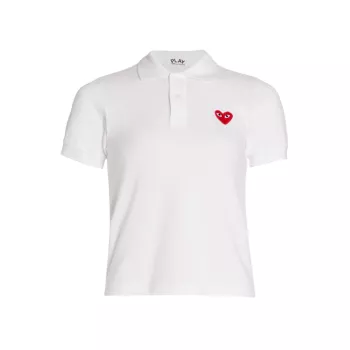 Рубашка-поло с вышитым сердцем Comme des Garcons