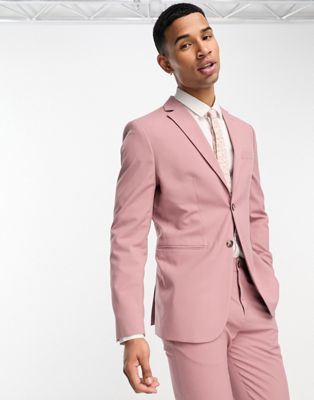 Selected Homme loose fit suit jacket in dusty pink  Selected
