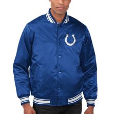 Мужская атласная университетская куртка на пуговицах для начинающих Royal Indianapolis Colts Locker Room Starter