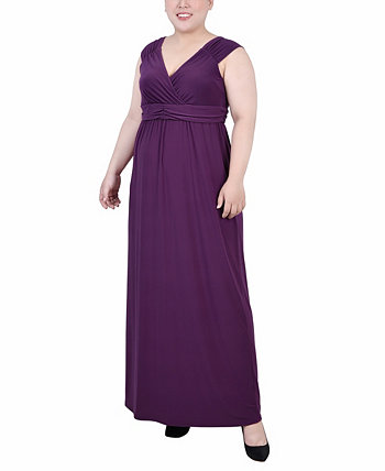 Макси-платье в стиле ампир со сборками больших размеров NY Collection