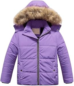 Chrisuno Girl's Water Resistant Winter Coats Warm Fleece Lined Outwear Ski Snow Jacket With Removable Hood Chrisuno