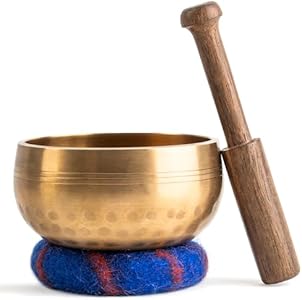 Ohm Store Tibetan Singing Bowl Set — Meditation Sound Bowl Handcrafted in Nepal for Yoga, Chakra Healing, Mindfulness, and Stress Relief — Unique Spiritual Gifts for Women and Men Ohm