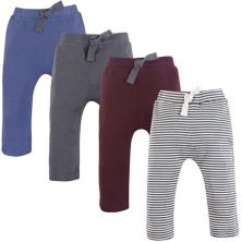 Touched by Nature Baby and Toddler Boy Organic Cotton Pants 4pk, Charcoal Burgundy Touched by Nature