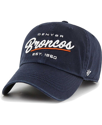 Женская темно-синяя регулируемая шляпа Denver Broncos Sidney Clean Up '47 Brand