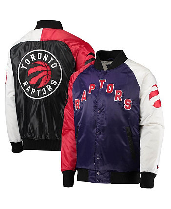 Мужская фиолетовая, красная, белая куртка Toronto Raptors Tricolor Remix Raglan Full-Snap Starter