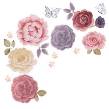 Lambs & Ivy Secret Garden Large Pink Flowers/butterflies Wall Decals/stickers Lambs & Ivy