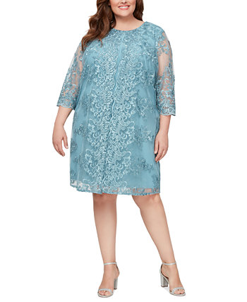 Plus Size Embellished Faux-Jacket Shift Dress Alex Evenings