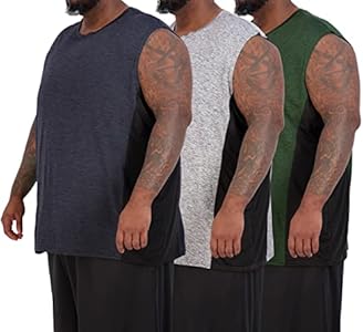 Мужская Майка Real Essentials 3 & 5 Pack: Active Muscle Tank Top - Стандартные и Большие размеры (S-5XLT) Real Essentials